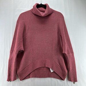 Sonder Studio Sweater Womens 10 Ribbed Oversized Jumper Turtleneck Pullover Pink